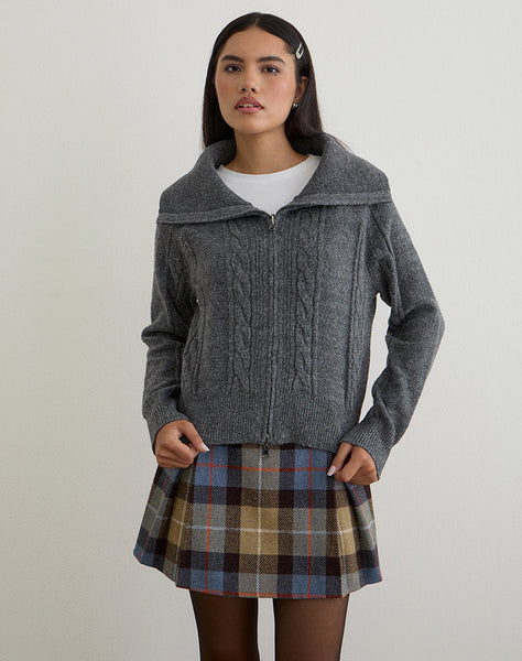 Image of Lilena Zip Jumper in Knit Dark Shadow