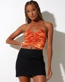 Lily Crop Top in Satin Rust