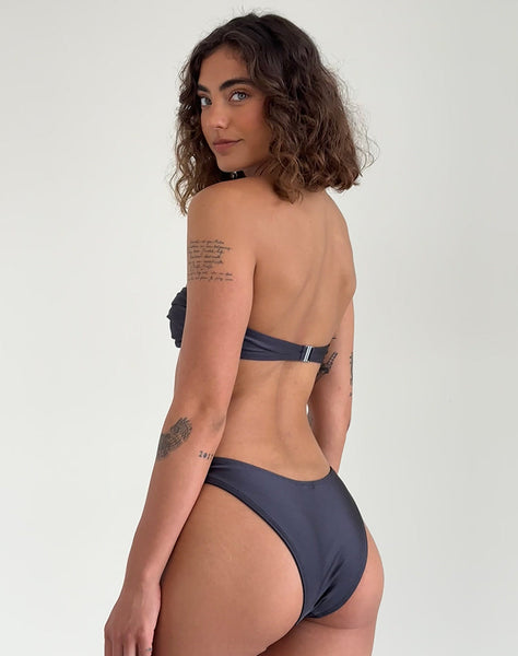 Image of Linda Twist Bikini Top in Dark Grey