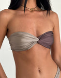 Image of Linda Twist Bikini Top in Latte Espresso