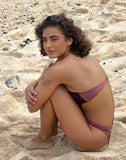 Image of Linda Twist Bikini Top in Deep Mauve Plum