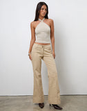 Image of Lintira Slim Leg Trouser in Twill Sand