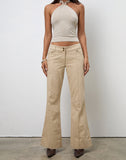 Image of Lintira Slim Leg Trouser in Twill Sand