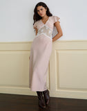 Image of Lirenda Midi Dress in Satin Baby Pink