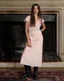 Image of Lirenda Midi Dress in Satin Baby Pink