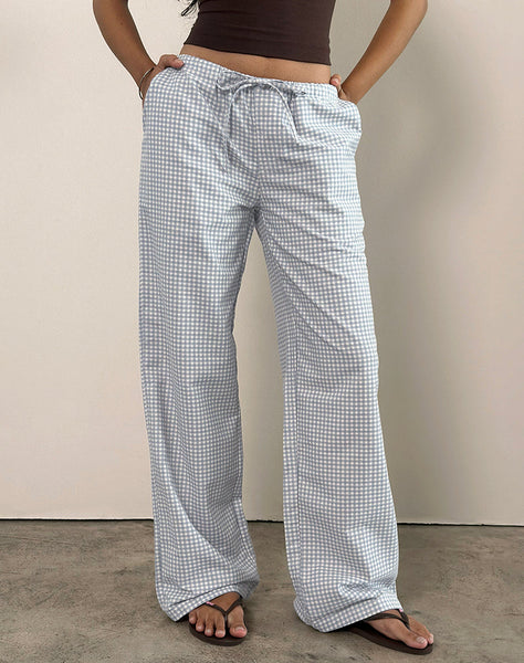 Image of Lirura Trouser in Mini Gingham Blue and Grey
