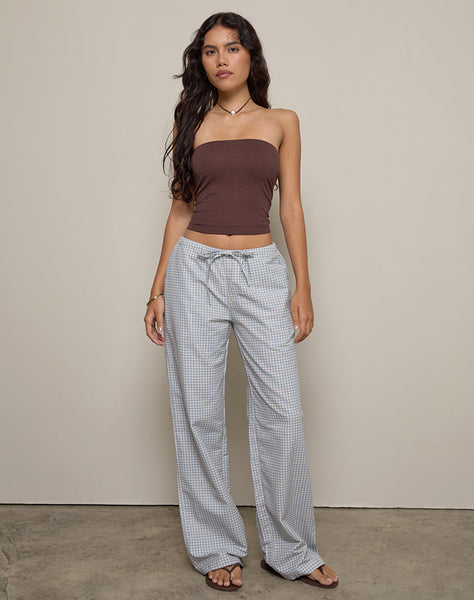 Image of Lirura Trouser in Mini Gingham Blue and Grey