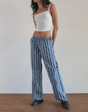 image of Lirura Trouser in Popplin Formal Stripe Navy