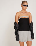 image of Lisma Bandeau Cut-out Mini Dress in Tailoring Grey and Black