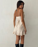 Image of Litera Ruffle Rosette Mini Dress in Cream