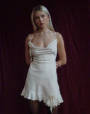 Image of Litera Ruffle Rosette Mini Dress in Cream