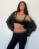 Image of Liu Studded Bralette in Black Tailoring