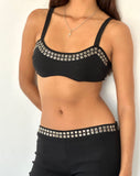 Image of Liu Studded Bralette in Black Tailoring