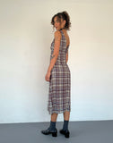 Image of Liva Midi Dress in Multi Check Brown