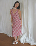 Image of Liva Midi Dress in Pink Tartan