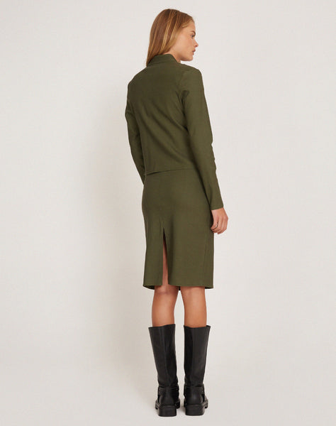 image of Pandu Midi Skirt in Tailoring Army Green