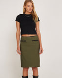 image of Pandu Midi Skirt in Tailoring Army Green