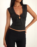 Image of Livina Top in Slinky Jersey Lace Black