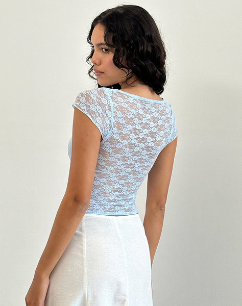 Image of Livra Top in Clover Lace Blue