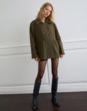 Image of Locarti Coat in Herringbone Olive