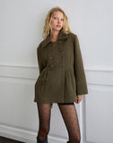 Image of Locarti Coat in Herringbone Olive