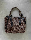 Image of London Bag in Rar Leopard Sandstorm Print with Black Bows