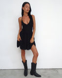 Image of Londyn Tiered Halter Mini Dress in Black