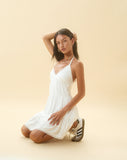 Image of Londyn Tiered Halter Mini Dress in Off White