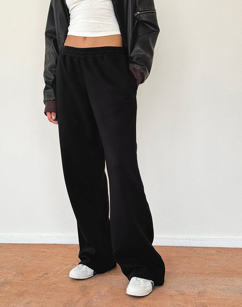 Image of Loose Jogger in Black with 'M' Embroidery