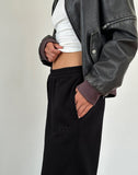 Image of Loose Jogger in Black with 'M' Embroidery