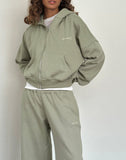 Image of Loose Jogger in London Fog with Ivory 'MOTEL' Embroidery