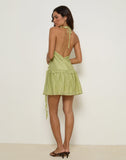 Image of Lorena Mini Dress in Chiffon Stripe Green