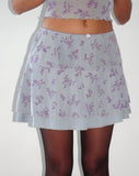 image of Friska Mini Skirt in Purple Botanist Flock