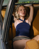 Image of Lorie Halter Top in Cupro Navy