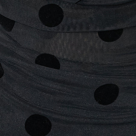 Losa Cowl Neck Top in Big Polka Flock Black