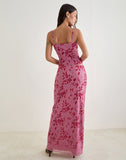 Image of Alfreda Maxi Skirt in Stencil Flower Pink