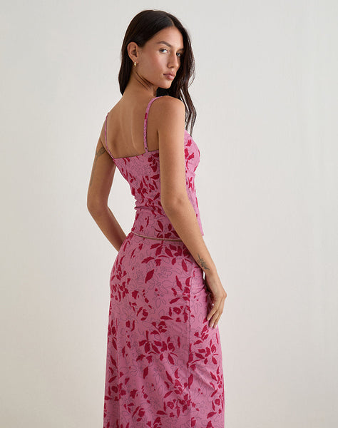 Image of Lotus Cami Top in Stencil Flower Pink
