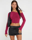 image of Lousa Long Sleeve Crop Top in Magenta Purple