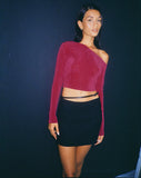 image of Lousa Long Sleeve Crop Top in Magenta Purple