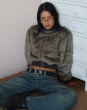 Image of Lovina Jacket in Brown Faux Fur