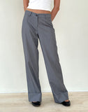 Image of Abba Low Rise Trouser in Grey Pinstripe