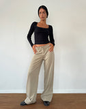 Image of Abba Low Rise Trousers in Stone