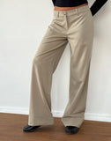 Image of Abba Low Rise Trousers in Stone