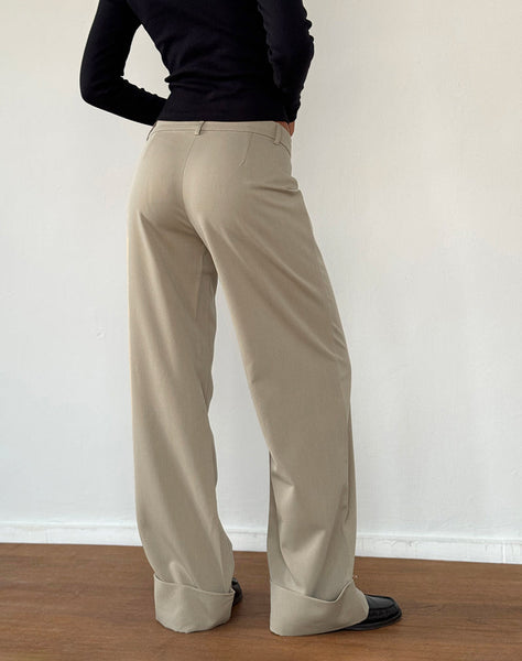 Image of Abba Low Rise Trousers in Stone