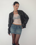 Image of Low Rise Denim Mini Skirt in Desert Wash