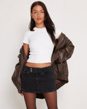 Image of Low Rise Mini Skirt in Black Wash