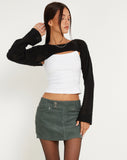 Image of Low Rise Mini Skirt in Cord Forest Green