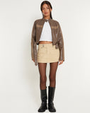 Image of Low Rise Mini Skirt in Cord Light Tan