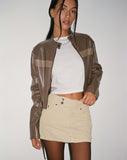 Image of Low Rise Mini Skirt in Cord Light Tan