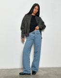 Image of Low Rise Parallel Jeans in Blue Stone